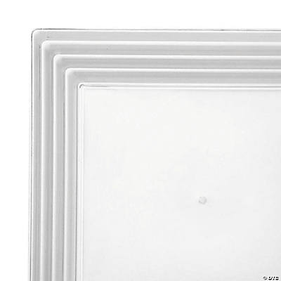 24 Trays, 16 x 11 Clear Rectangular with Groove Rim Plastic Serving Trays