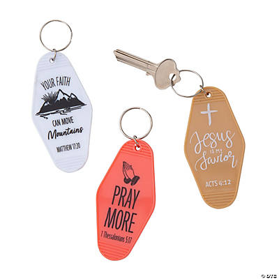 Religious Hotel Tag Keychains - 12 Pc.