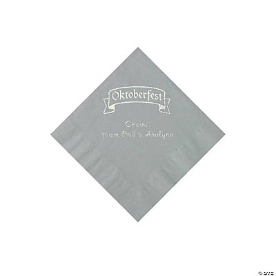 50ct White Blessed Personalized Napkins with Gold Foil Luncheon