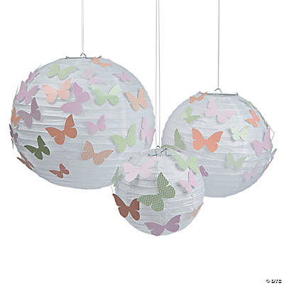 Spring Butterfly Hanging Paper Lanterns - Oriental Trading - Discontinued