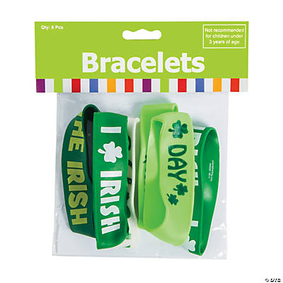 48 8 Rubber Irish Saying Bracelets ~ Saint Patricks Day Party Favor ~ 