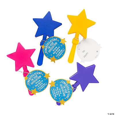 Patriotic Party Favors 12 Pack Star Shaped Hand Clappers for Kids 
