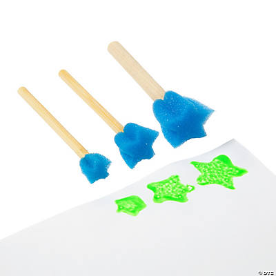 18pcs Geometric Shape Painting Sponges Sponge Painting Stampers Set for Kids