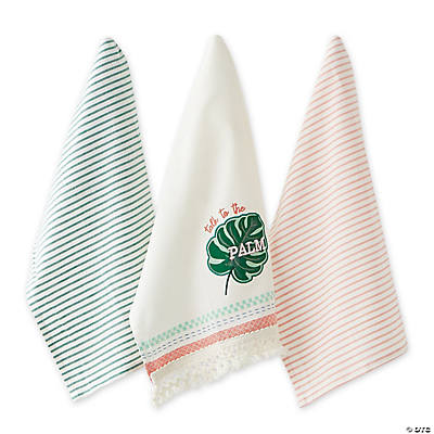 Hanging Dish Towel, Kitchen Towel, Hand Towel With Header and Loop, Teal  White Plaid and Stripes Towel, 