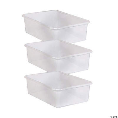 Teacher Created Resources® Small Plastic Storage Bin, Clear, Pack