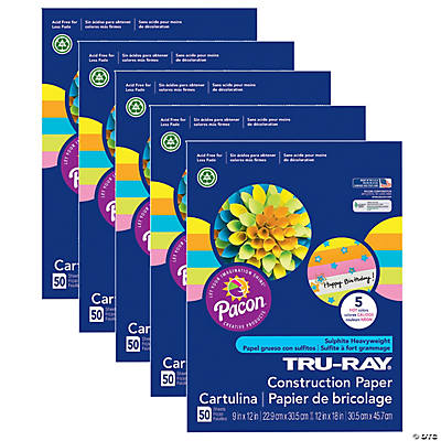 Pacon Tru-Ray Construction Paper 9x12, 50 Sheets, 10 Classic Colors