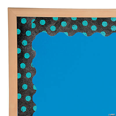 Turquoise Dots on Chalkboard Bulletin Board Border