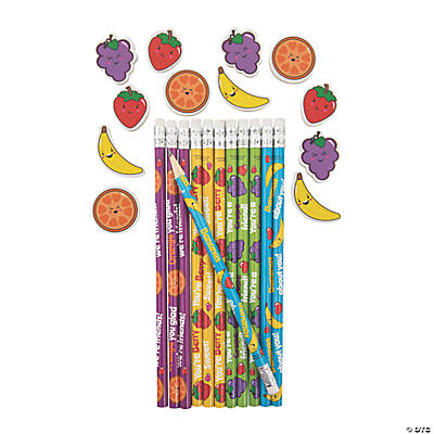 - Stationery 24 Pieces 24 Pc Valentine Fruit Pencils With Scented Erasers 