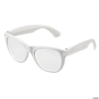 white clear lens glasses
