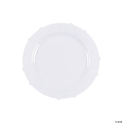 Premium Clear Plastic Dessert Plates with Gold Trim - 25 Ct