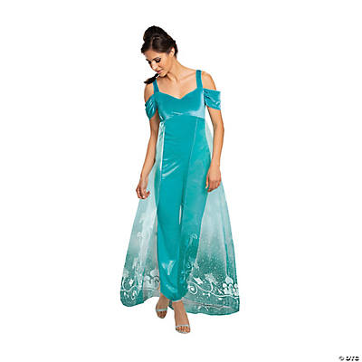 Women's Deluxe Aladdin™ Live Action Teal Jasmine Costume