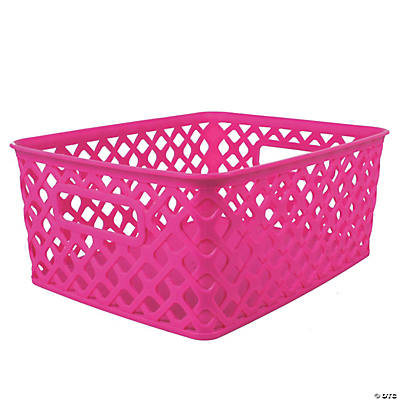 Fun Express 4 PC 10 Black Hexagon Woven Storage Baskets with Lid