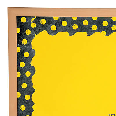 Yellow Dots on Chalkboard Bulletin Board Border