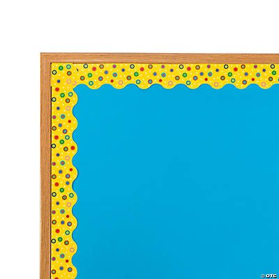 Yellow Polka Dot Bulletin Board Borders with Scalloped Edge