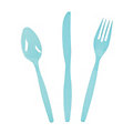 Light Blue High Count Plastic Cutlery Set