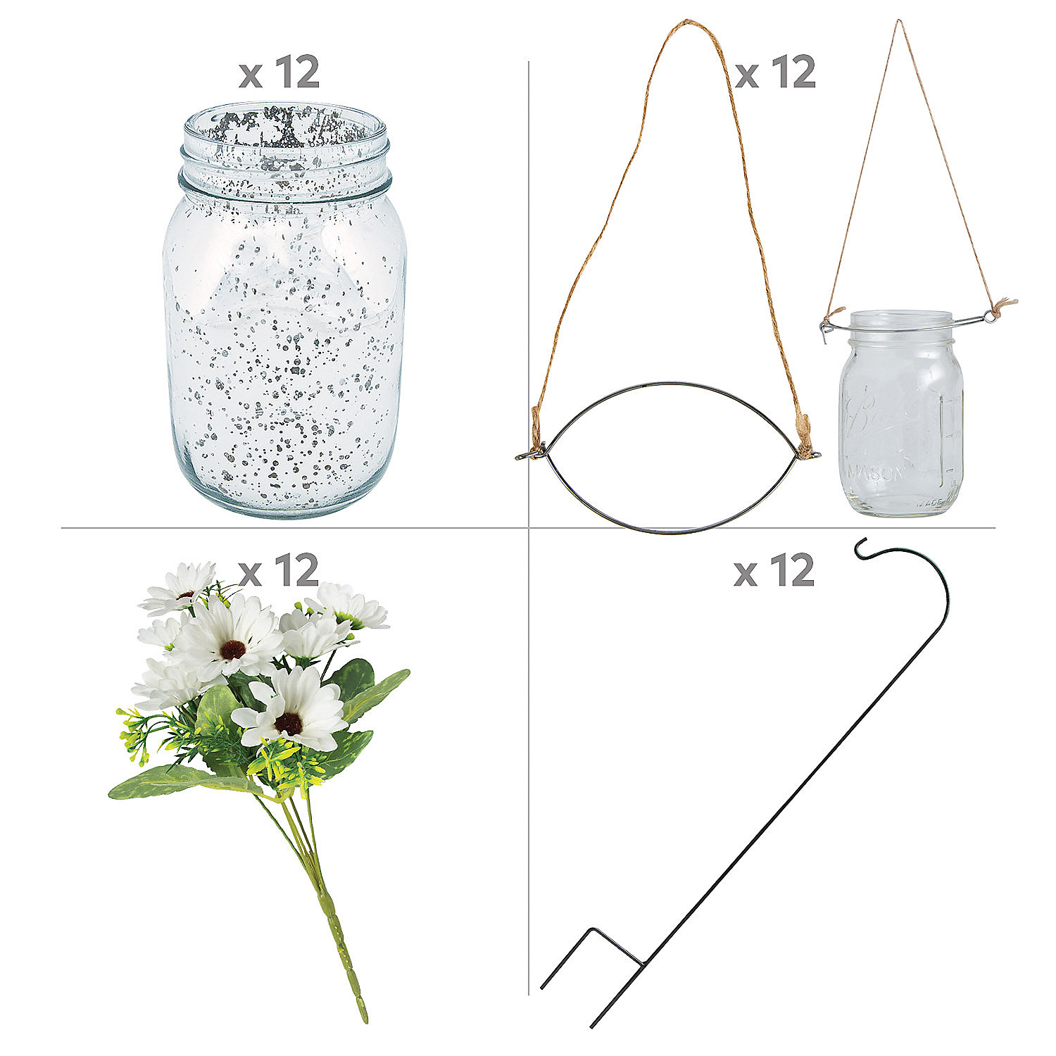 Daisy Outdoor Wedding Aisle Decorating Kit - Makes 12