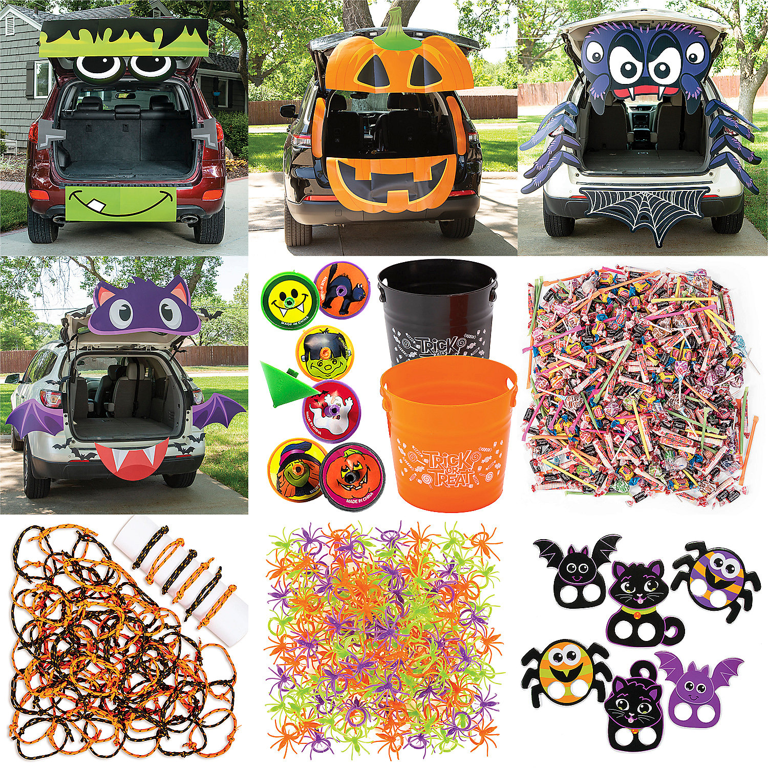 1476 PC. TRUNK-OR-TREAT Decorating & Handout Kit for 4 Vehicles $226.51
