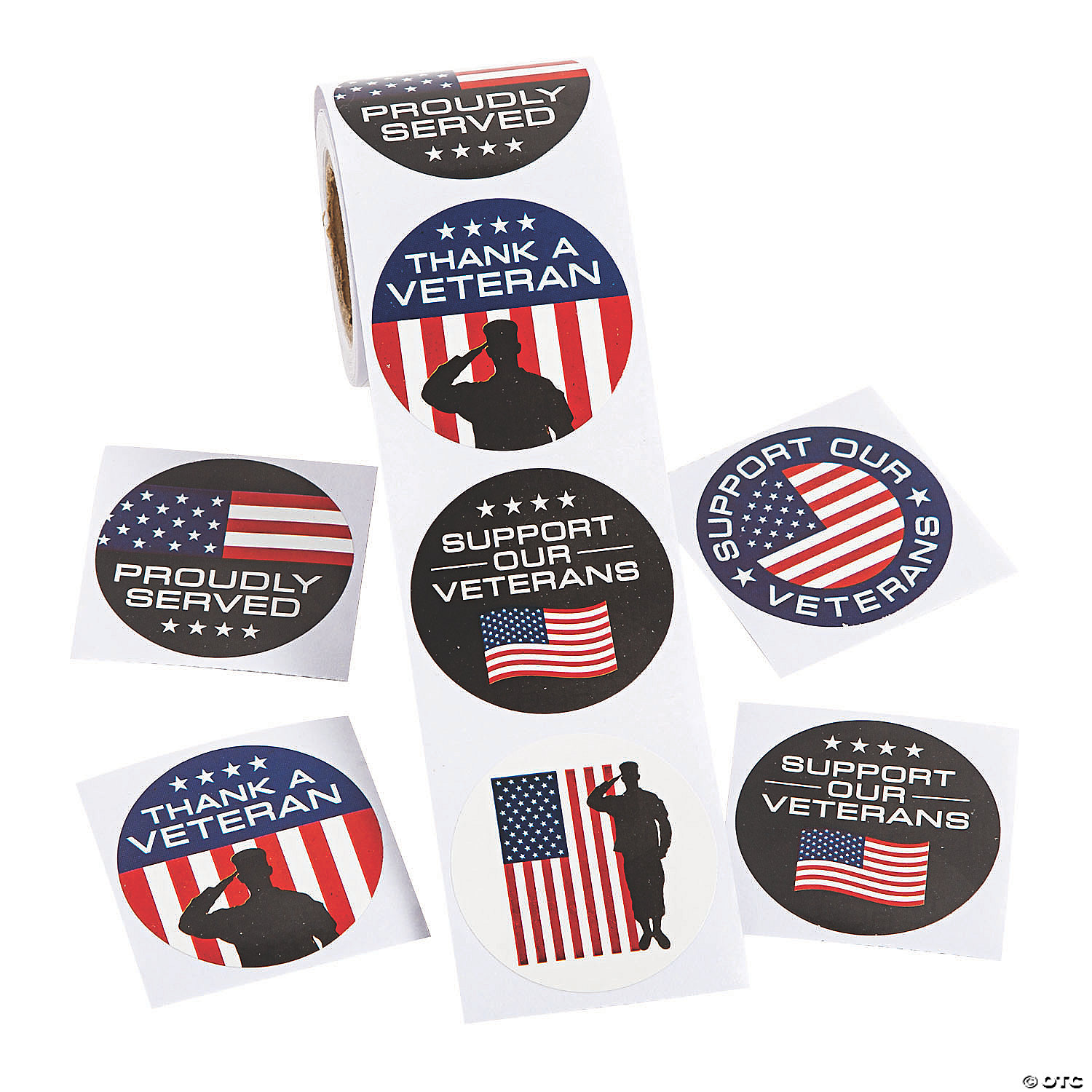 1 1/2" Veteran Support Paper Sticker Roll 100 Pc. Oriental Trading