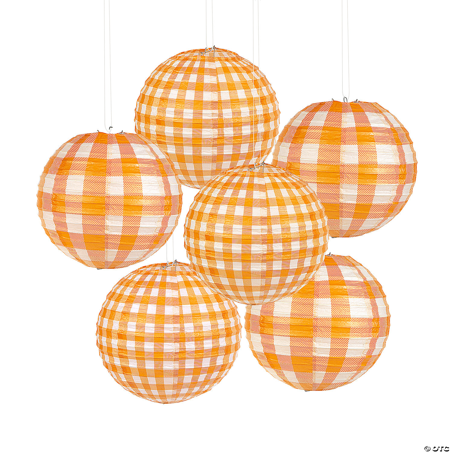 Orange Chinese Paper Hanging Lantern Pack of 8 for any party Decoration-10'' 