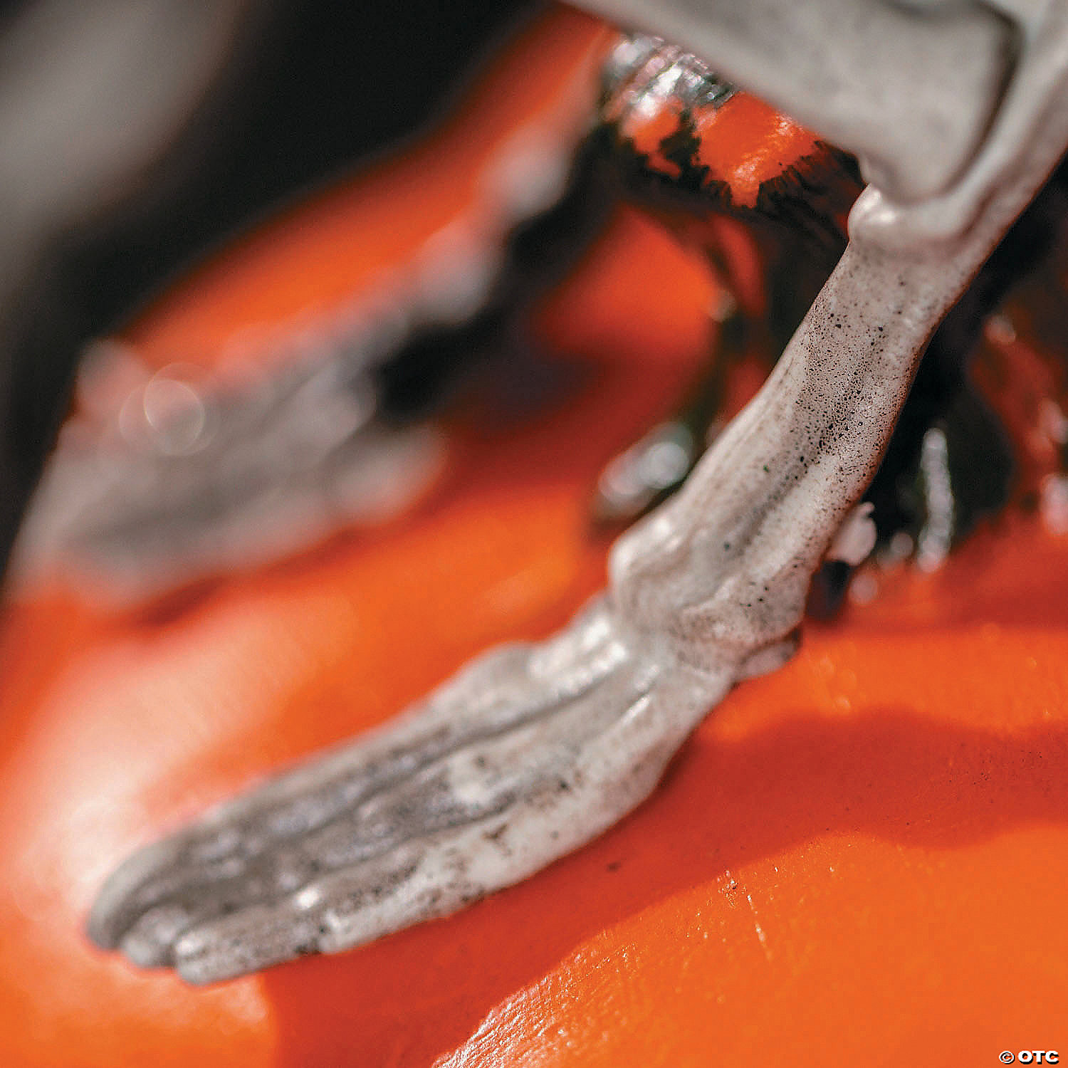 11 1/2" Animated Pumpkin with Skeleton Cat Tabletop Halloween Decoration