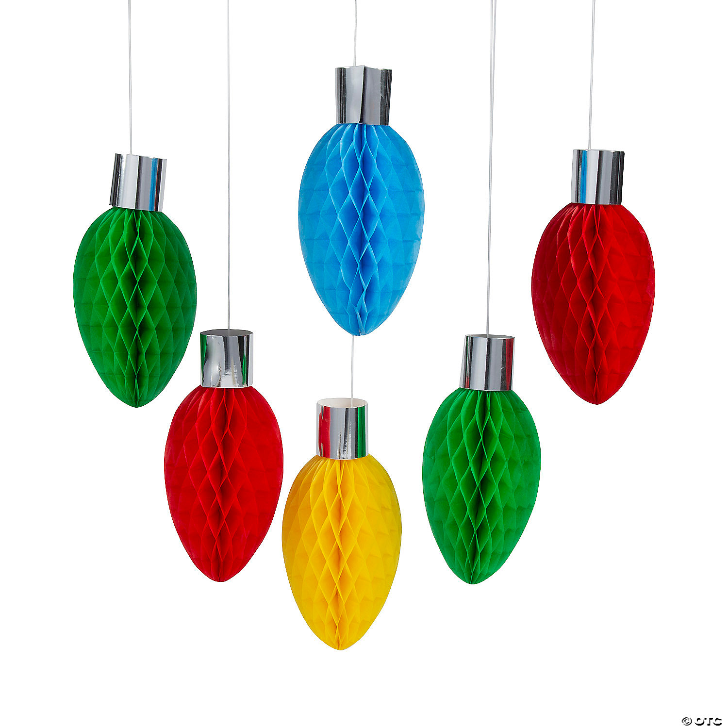 11" Christmas Lights Solid Color Ceiling Decorations 6 Pc