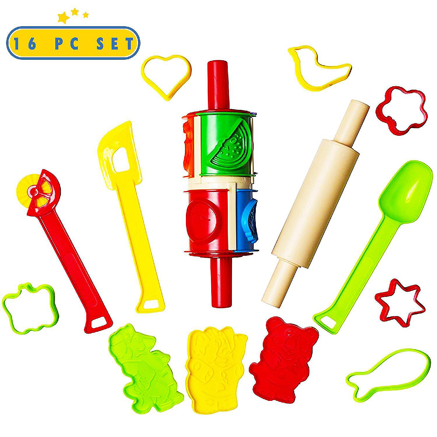 16 Piece Clay And Dough Modeling Tools Kit For Kids Play Animal