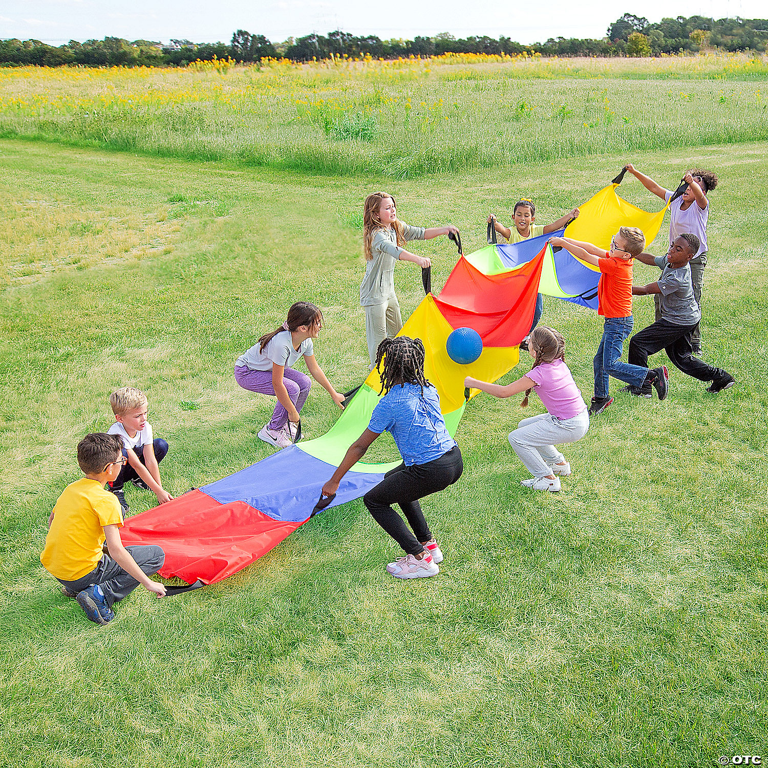 18 Ft. Rectangle Parachute with Holes & Handles | Oriental Trading