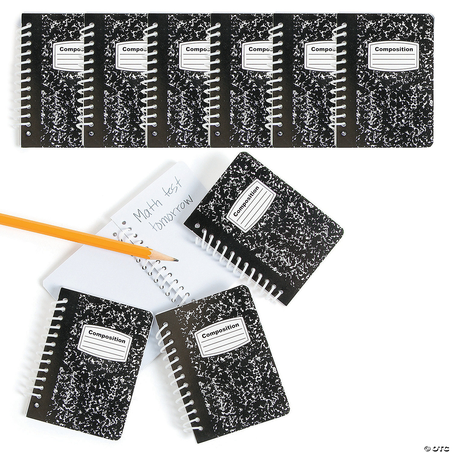 2 1/2" x 3 1/2" Bulk 144 Pc. Mini Black & White Paper Spiral Notebooks