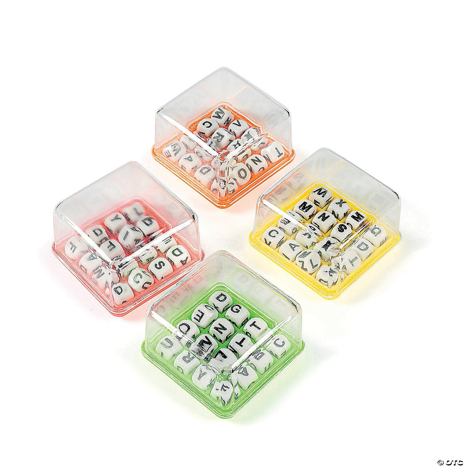 2" Mini Letter Brightly Colored Plastic Brain Teaser Games 4 Pc