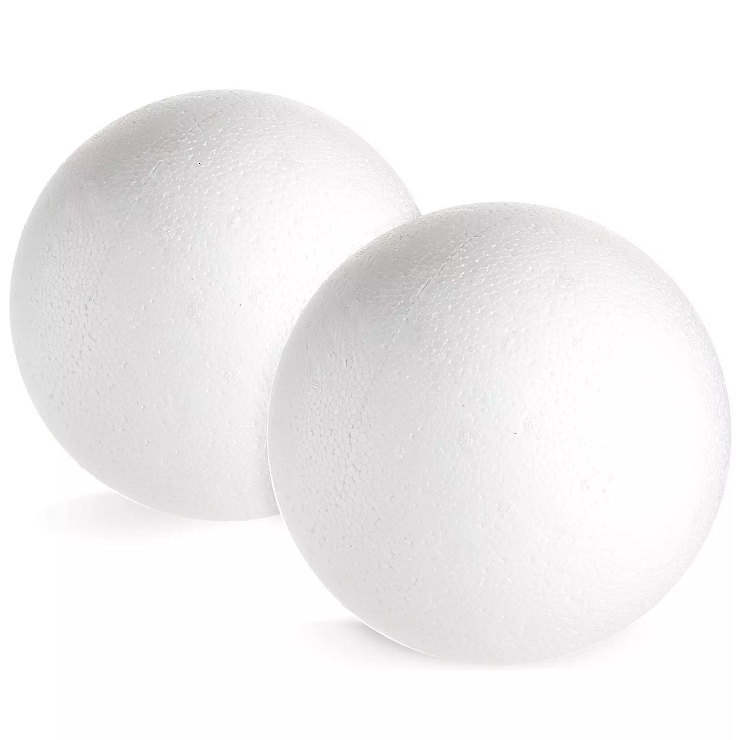 2-Pack Craft Foam Balls, Large Smooth Round Polystyrene Foam Spheres, 7 ...