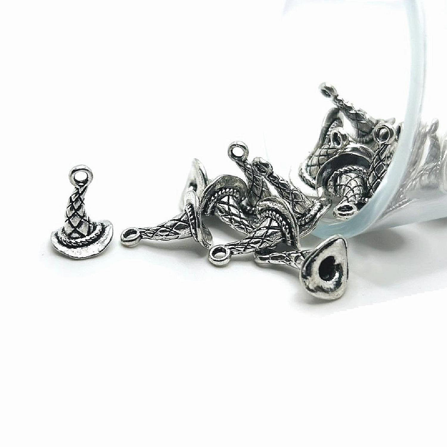 20 Pcs Halloween 3D Witch Hat Charms Oriental Trading