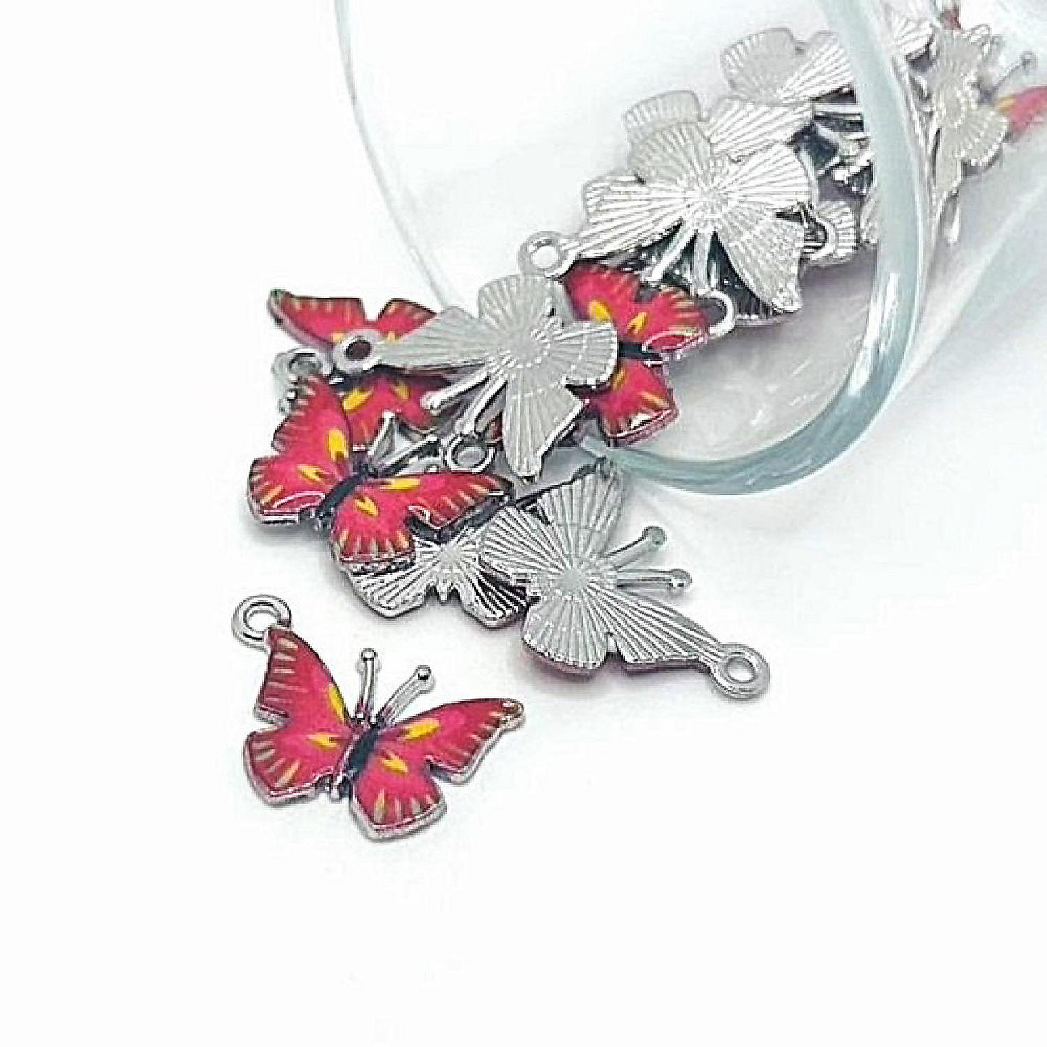 Butterfly Charms - 20mm Antiqued Silver Plated Connectors By Xanadu Designs - Choose 10, 20, Or 50 Pieces