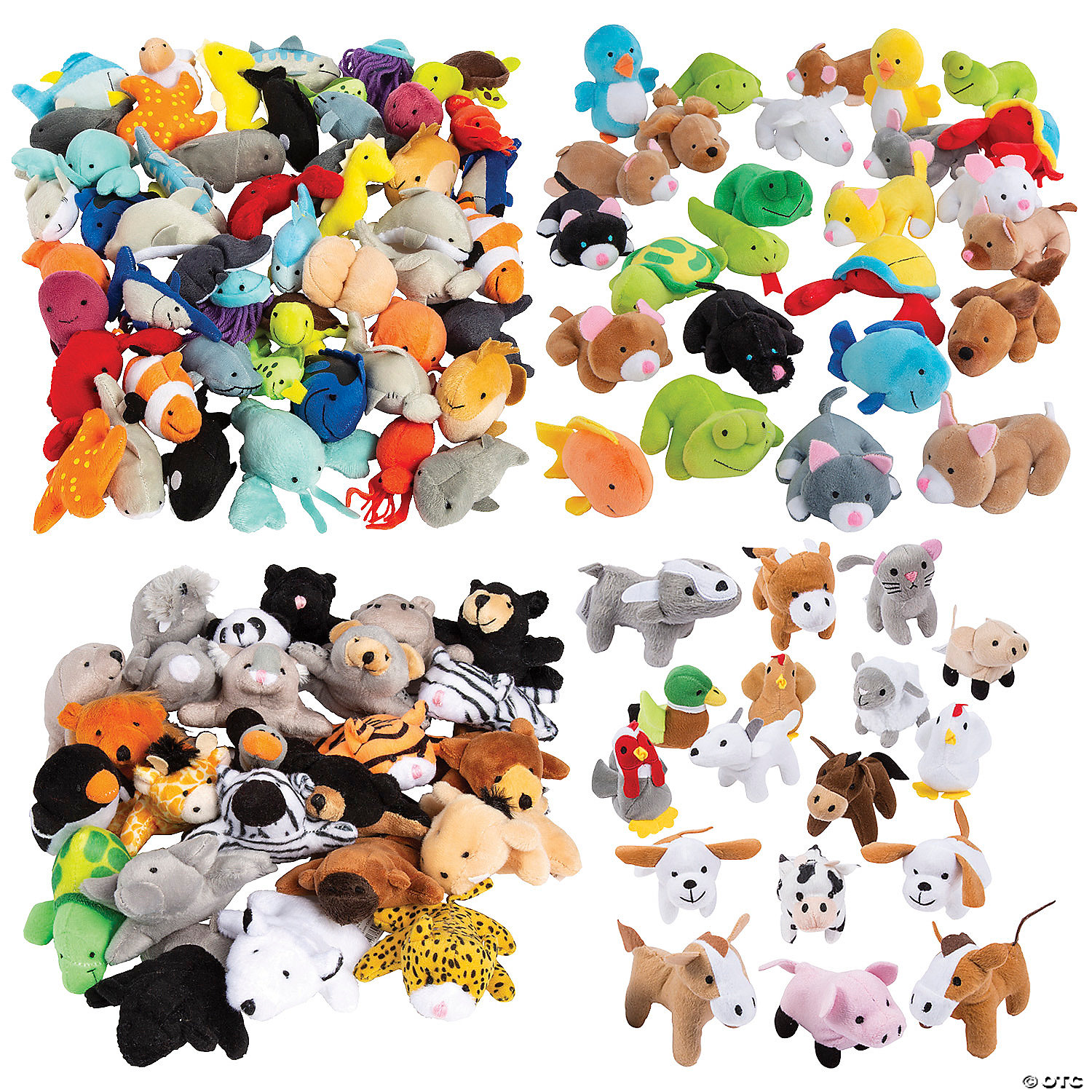 3 1/2" 4" Bulk 192 Pc. Mini Stuffed Animal Assortment Oriental Trading