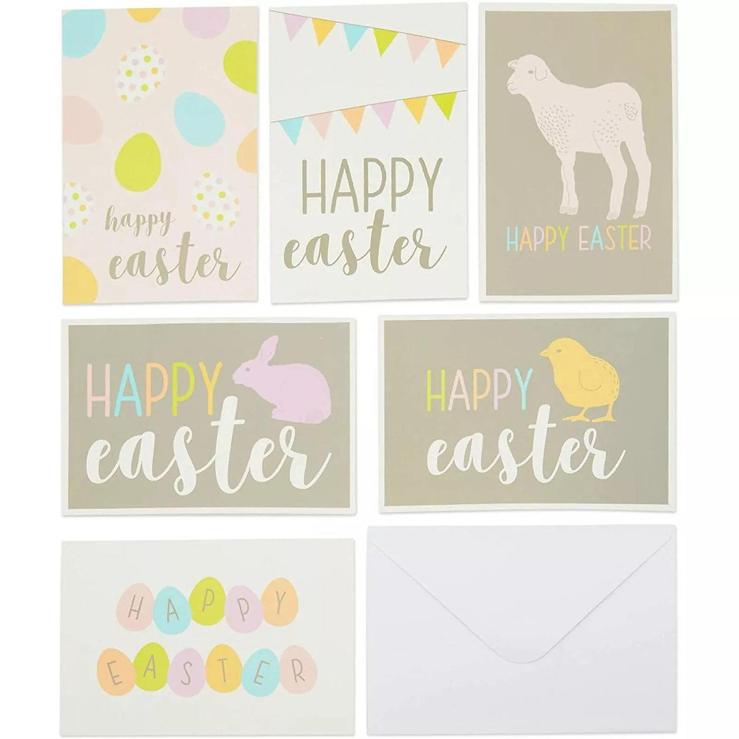 36x Happy Easter Blank Greeting Cards with Envelopes, 6 Assorted Design ...
