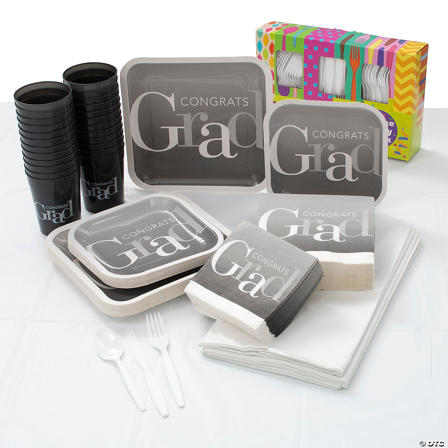 388 Pc. Graduation Elevated Party Tableware Kit for 25 Guests ...