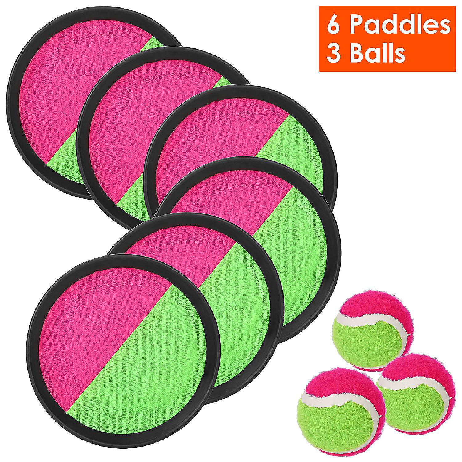 3Sets Toss and Catch Ball Throw Catch Ball Paddle Outdoor Ball Game