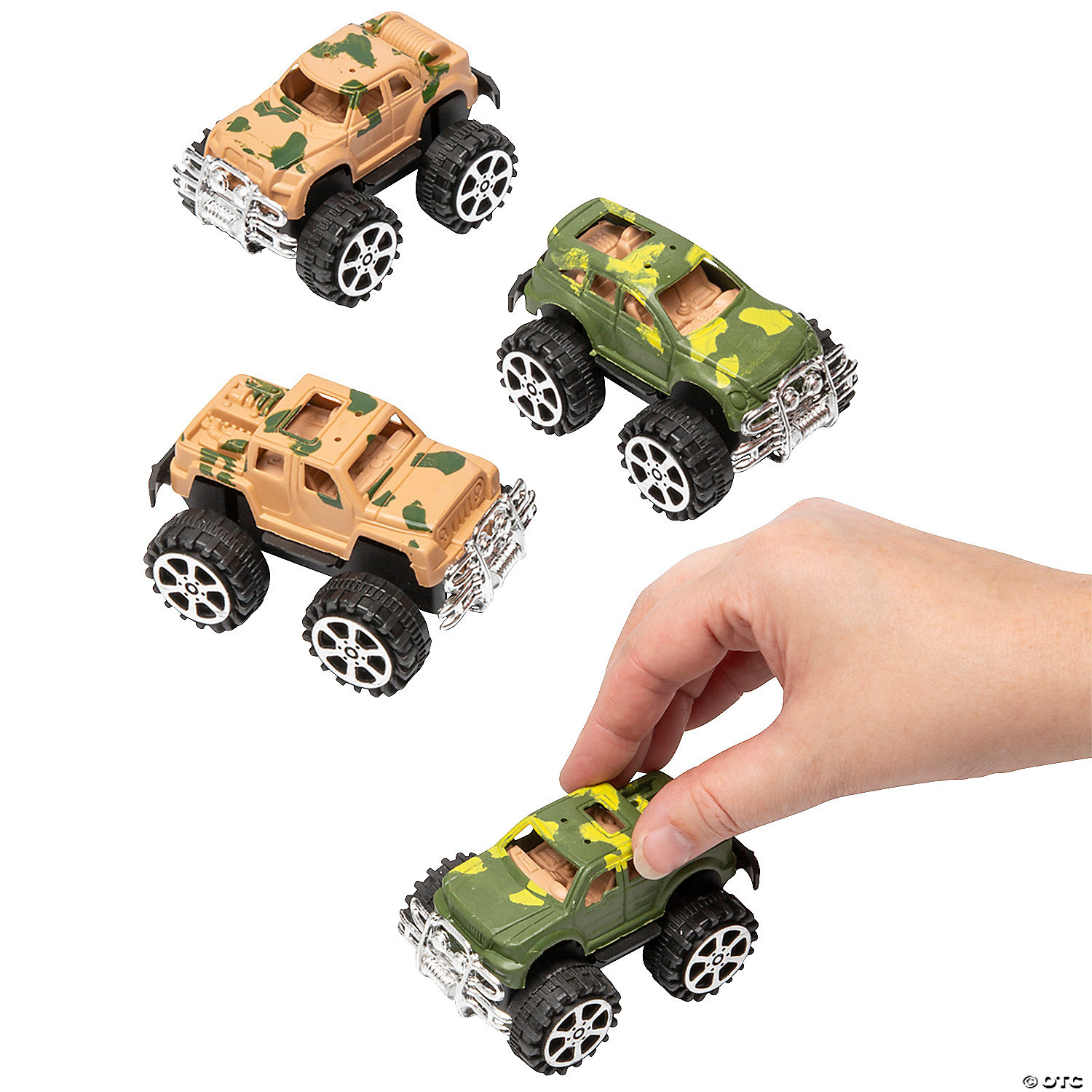 4" Camouflage SUV Plastic PullBack Toys 12 Pc.
