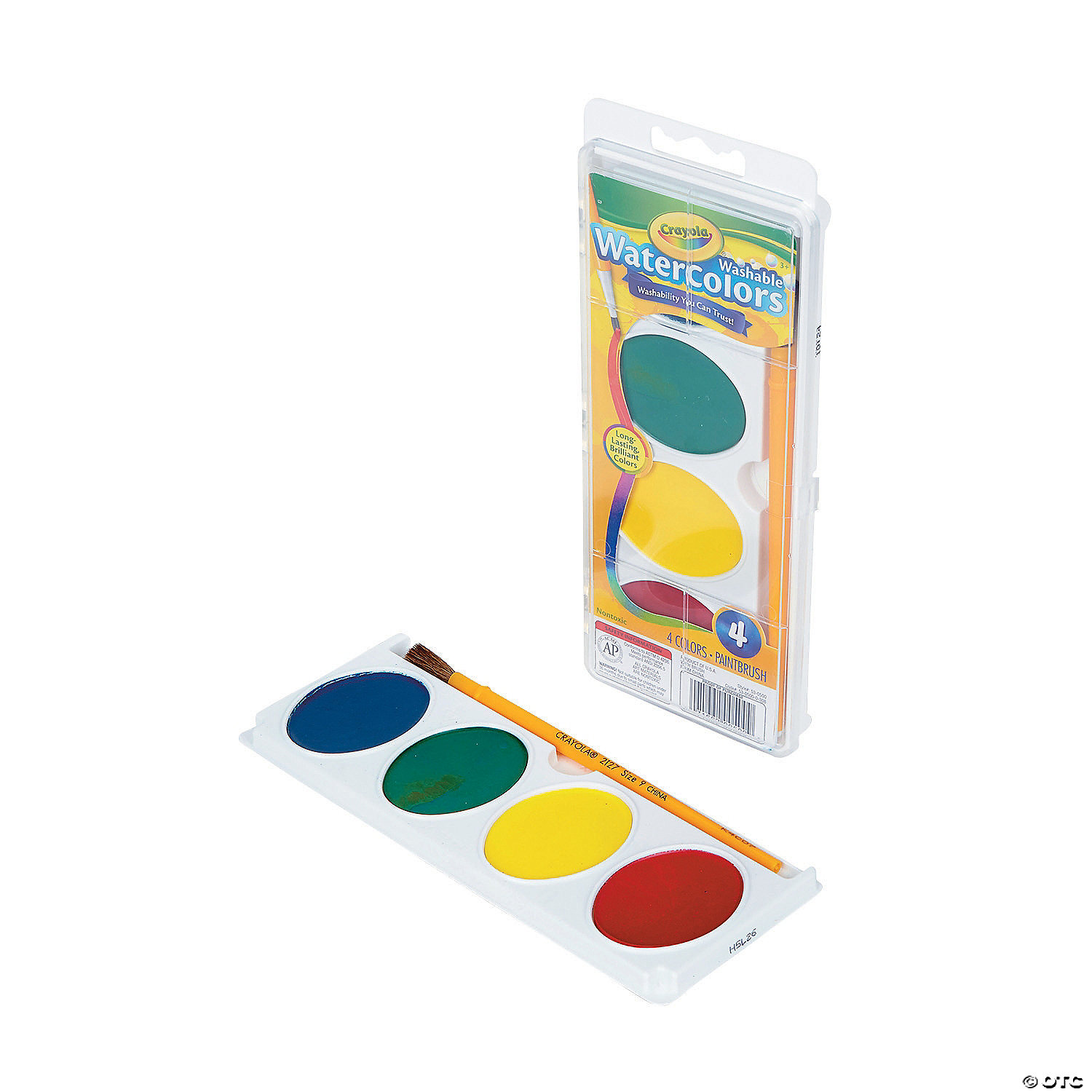 US SELLER All 2 PCs Washable Watercolor Paint with Brush Jumbo Crayons 