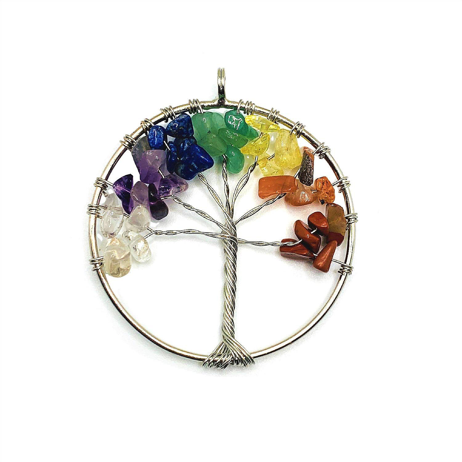 4 Pcs Quartz Chip Chakra Tree of Life Oriental Trading