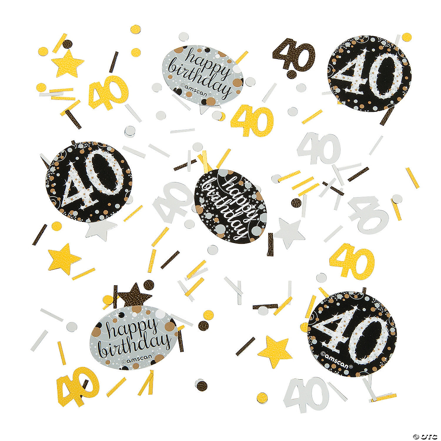 ~ Party Supplies Foil 12 SPARKLING CELEBRATION 40th Birthday SWIRL DECORATIONS 