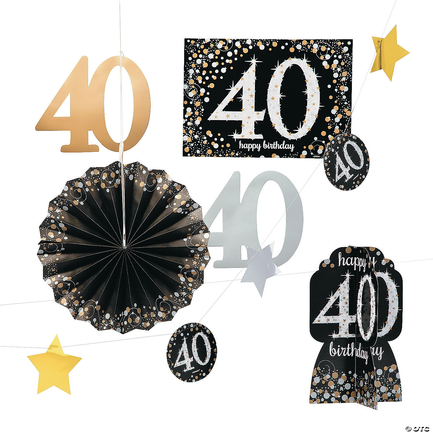 Milestone Sparkling Gold Hanging Swirls Swirl Birthday Party Decoration Supplies 