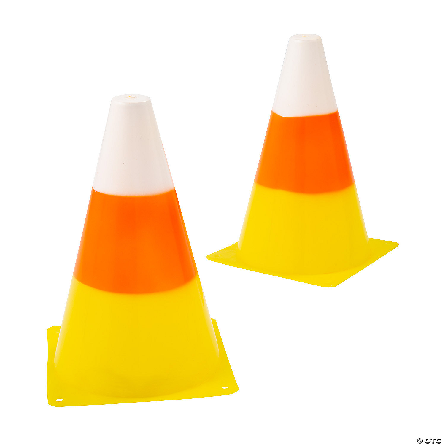 5 1/4" x 8" Candy Corn Multicolor Plastic Traffic Cones 12 Pc