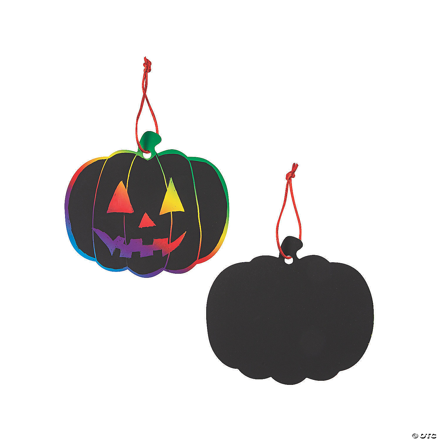 5" Magic Color Scratch Paper Pumpkin Ornaments 24 Pc.