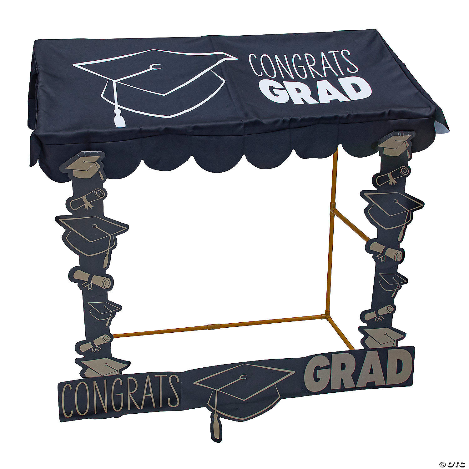 55 1/2" x 54" Graduation Black Tabletop Hut with Frame 6 Pc