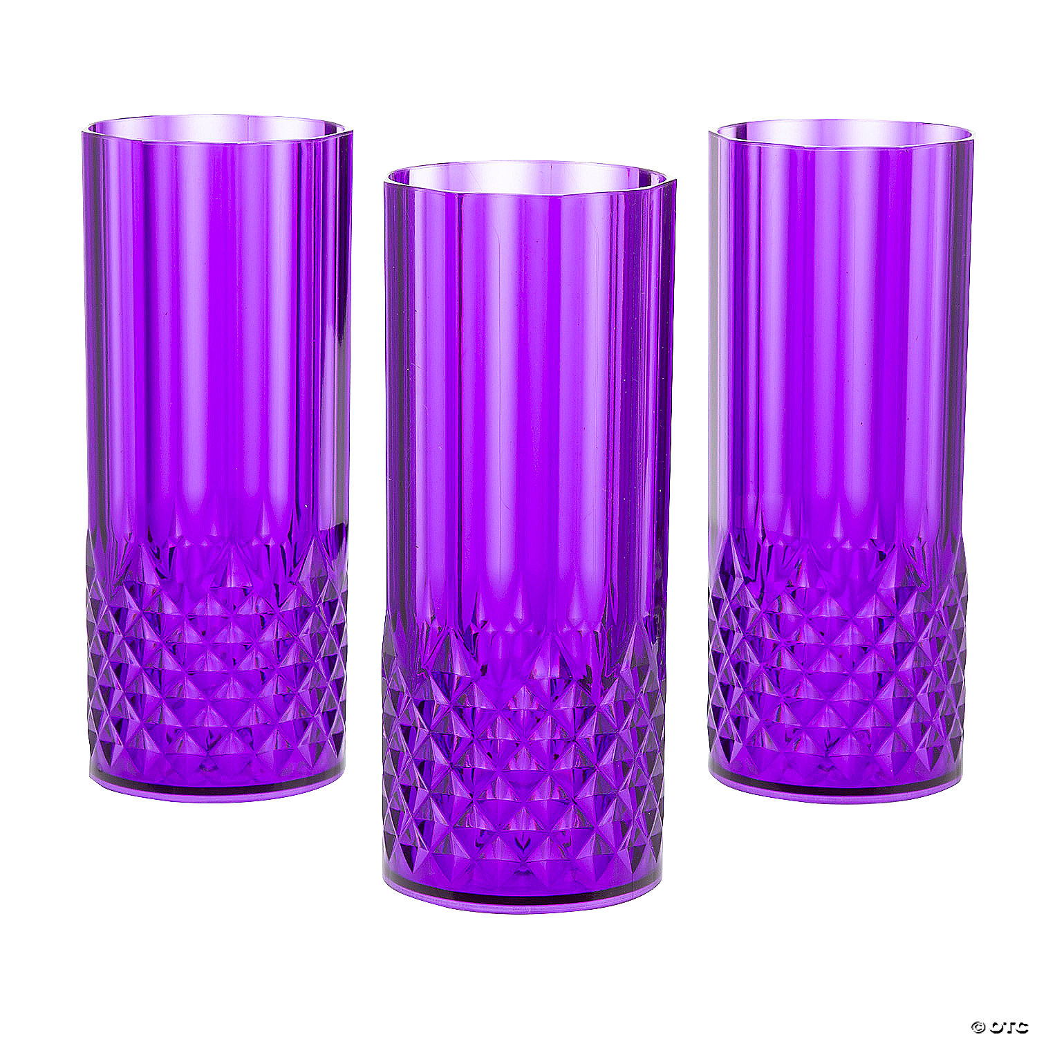 6" 14 oz. Purple Patterned Reusable Plastic Water Cups 12 Ct