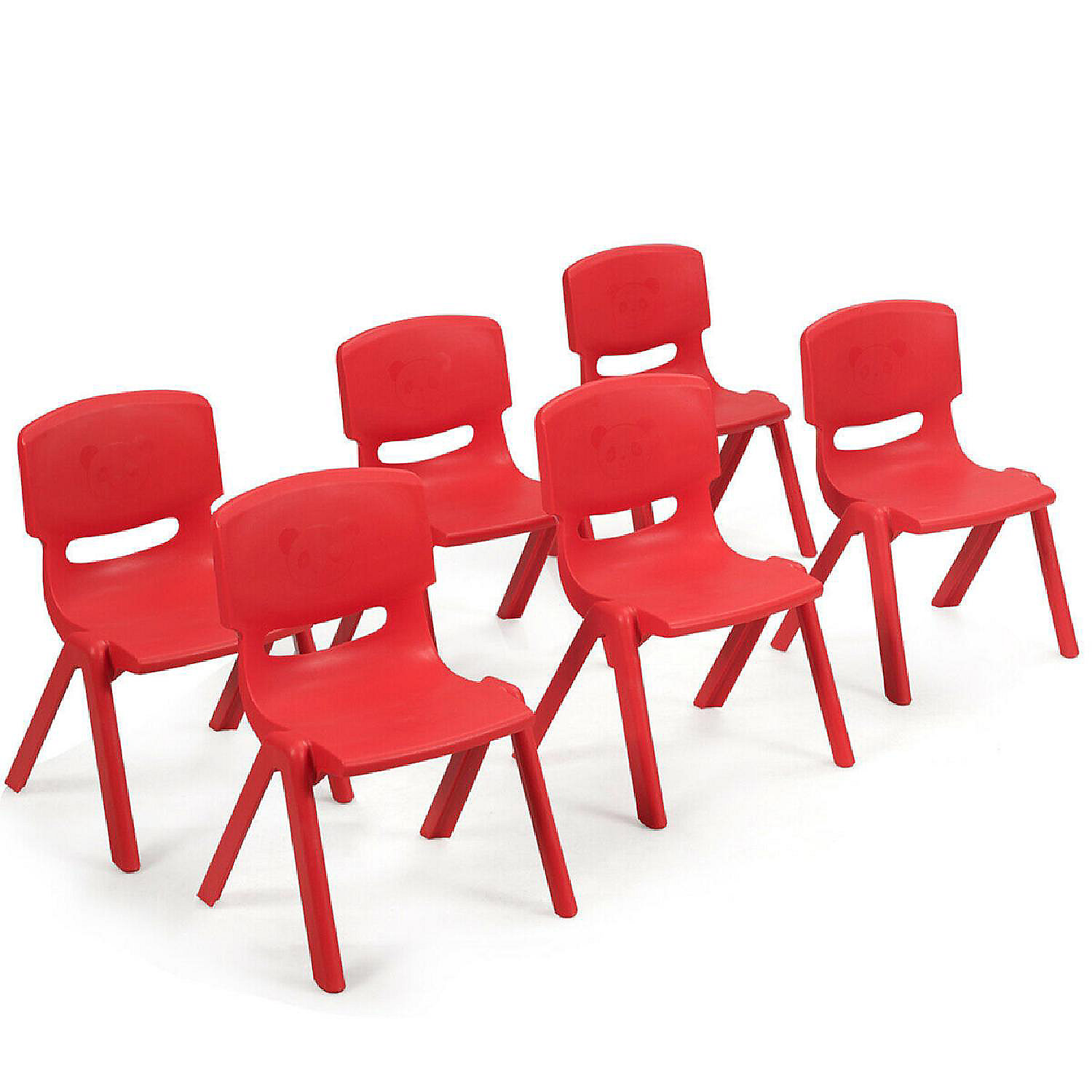6pack Kids Plastic Stackable Classroom Chairs Indoor/Outdoor