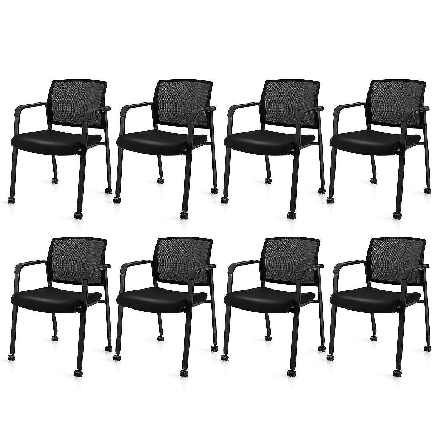 8Pack Office Conference Chair Set Mesh Guest Reception Stack Chairs w