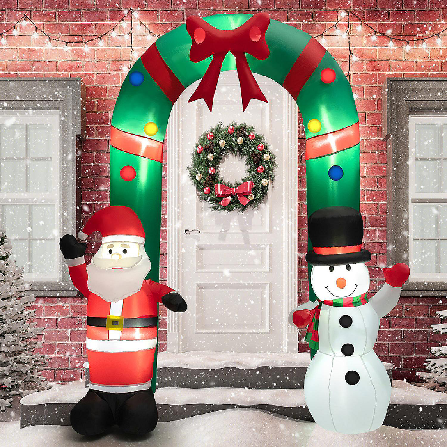 8FT Tall Inflatable Archway Christmas Decor w/ Bright LED