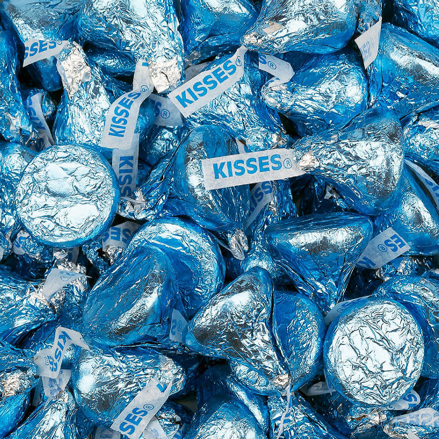 90 Pcs Light Blue Candy Hershey's Kisses Milk Chocolates | Oriental Trading