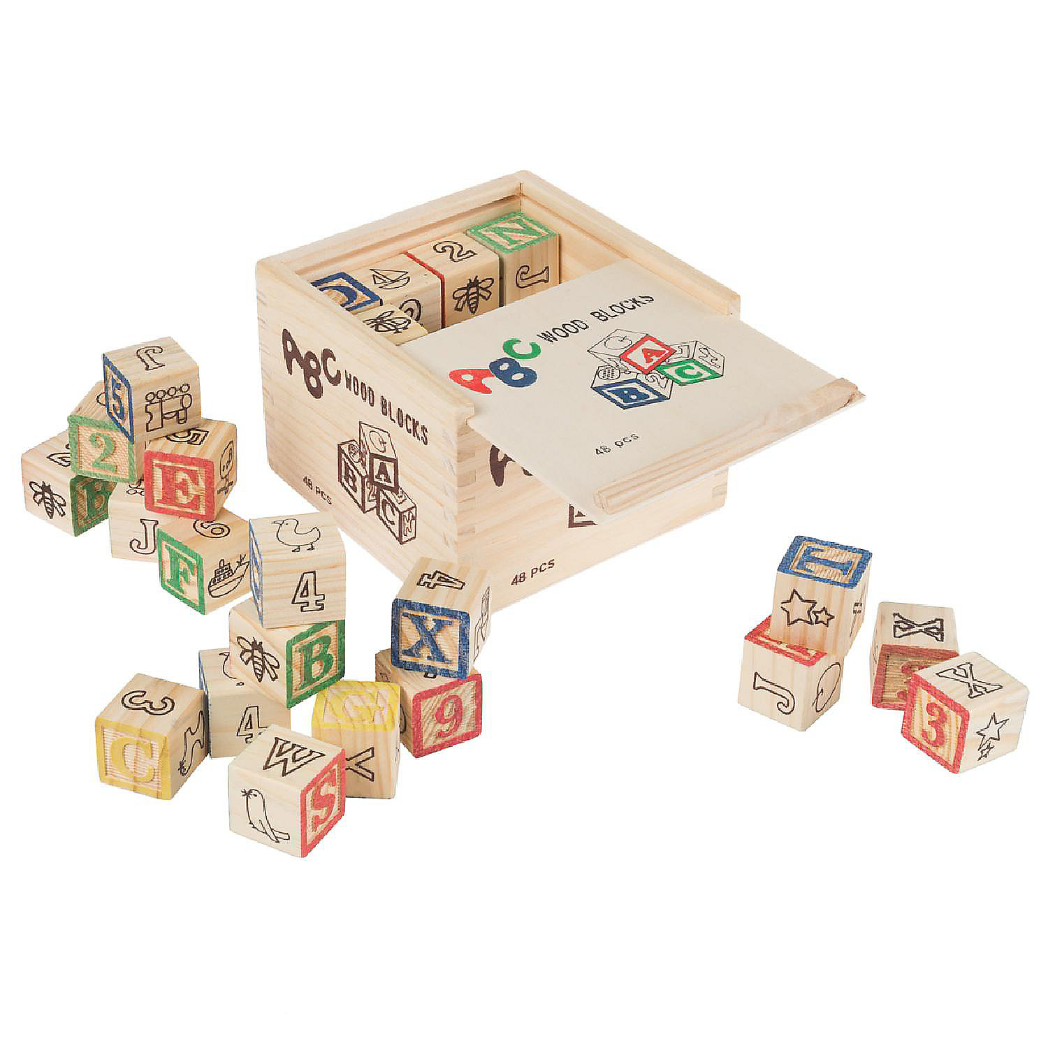 ABC and 123 Wooden Blocks Alphabet Letters and Numbers Learning Block